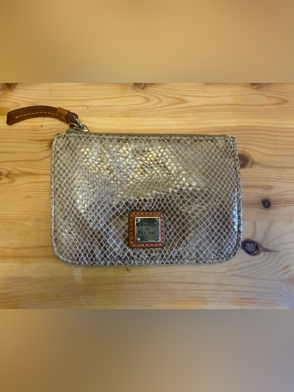 Dooney & Bourke snakeskin wallet GUC red interior
